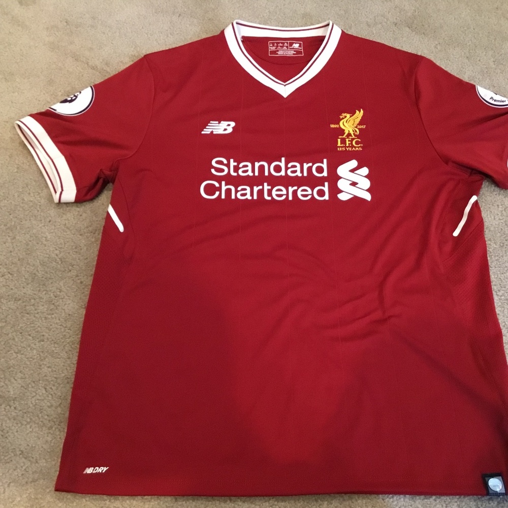 Liverpool Football Club Jersey Red Home 2017 Large New Balance 125 years